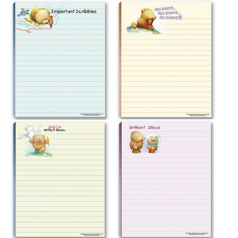 Stonehouse Collection Cute Notepads - 4 Assorted Note Pads - Sweet with a Touch of Humor - Image 1